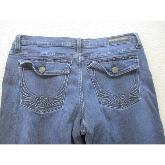 Rock Republic Jeans Women's 16M Kasandra Flap Pockets Bootcut Stretch Dark Wash - Picture 11 of 11